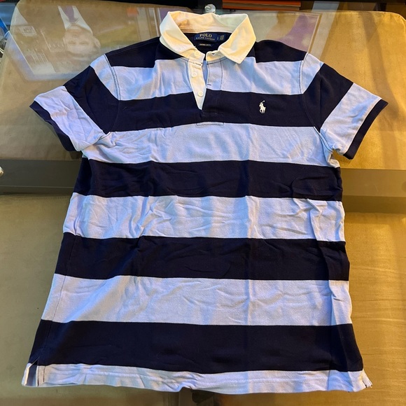 Ralph Lauren Polo Blue Stripe Size Large - Picture 1 of 5